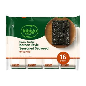 CJ Bibigo Savory Roasted Korean Seasoned Seaweed Snack 4G X 16