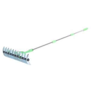 Thatch Rake 3 Sections Stainless Steel Dethatcher Lawn Rake for Clearing Dead Grass
