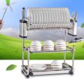 【KB HOME】【READY STOCK】【SUS304】【3 TIER】 Disk Rack Table with Dish Rack Table Top Dish Rack 3 Tier Kitchen Dish Rack. 