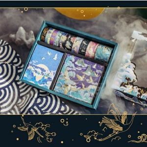 Bộ trang trí 10 cuộn washi sticker note phong cách cổ trang FUYOU-  băng dính trang trí hình dán giấy ghi chú đẹp