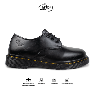 Mr.Jonsrwak Official - Sepatu Formal oxford Kondangan low boot Pria Kantoran Pendek 3 Hole Hitam
