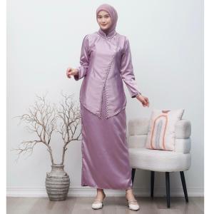 One Set Wanita Alea Kurung Melayu Kebaya Janggan Dress Pesta Kondangan Nikahan Baju Muslim Gamis Lebaran Wanita Mewah Full Payet