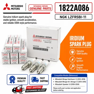 Spark Plug Mitsubishi Mirage G4 / Hatchback Iridium 1822A086 / NGK LZFRBI-11 3PCS