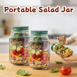 Home Salad Storage Box Plastic Salad Jar Leakproof Storage Jar Portable Storage Containers
