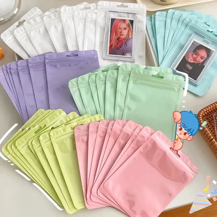 🔥chageey👍 Ins wind macaron color Zipper lock bag plastic bag thickened ...