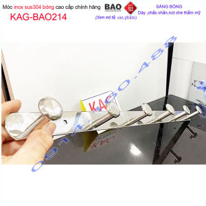 [HCM]Móc Inox Bảo KAG-BAO214 móc 6 chấu  móc áo phòng tắm SUS304 dập sáng bóng sang trọng thiết kế tuyệt đẹp siêu bền
