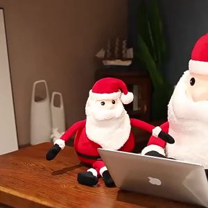 ตุ๊กตาหมอนซานตาคลอสขาวยาวขนาดใหญ่ ของเล่นตุ๊กตาขนนุ่มสำหรับคริสต์มาส ของขวัญงานอีเวนต์ในห้าง