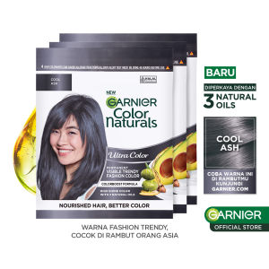 Garnier Color Naturals Hair Color - Pastel Color - Pewarna Rambut | Cat Rambut - Ultra Cool Ash x3Pcs