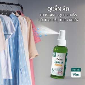 Chai Xịt Thơm Quần Áo Thơm Vải 50ml VUATINHDAU Xịt Thẳng Quần Áo Xịt Thơm Đồ Xịt Khử Mùi Tủ Quần Áo