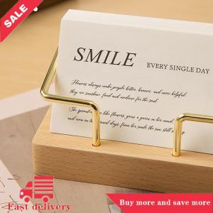 [COD]Flash Delivery Business Card Holder Organizer Office Desk Display Stand Memo Counter Accessories Tabletop Shelf Home Wooden Card Holder Storage