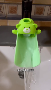 Trẻ em Silicone Gấu vòi nước cho bé với cảm biến nhiệt độ con thân thiện với gấu Vòi chậu mở rộng cho rửa tay