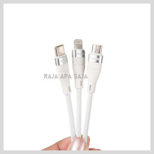 Kabel Charger 3 IN 1 Micro USB Tipe C Lightning IP Fast Charging 35A Bercabang Redskull RSY01