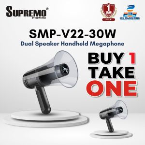 B1T1 - Supremo Powerful Handheld Magaphone Dual Speaker SMP-V22-30W/BK (Black)