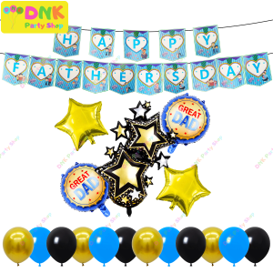 Happy Fathers Day Complete Set Letter Banner Foil Rubber Balloons Design Round Star Shaped Big Mylar 18" Party Decor Supplies