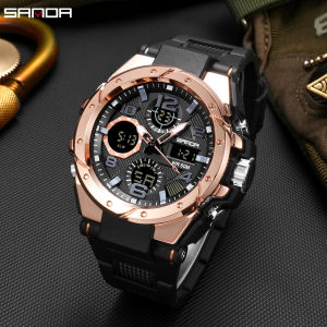 SANDA Sports Mens Watch Top Brand Luxury Military Quartz Electronic Watches Waterproof Dual Display Alarm S Shock Clock Watch For Men