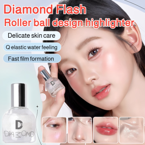 high gloss honey powder Loose powder Qbouncy water feeling Delicate to the skin nonflying powder Transparent Fixing Film Rollerball Highlighter Face Brightening Glitter Burst
