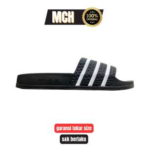 MOCHEL Sandal Selop Slipers Fleksibel Terbaru Pria dan Wanita MOCHEL 03 Hitam Lis Putih Size 36 - 44
