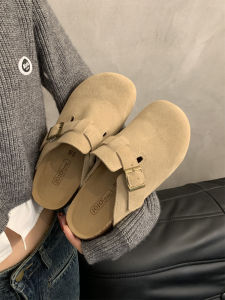 Free Shipping New Spring And Autumn Retro Flat-Soled Slip-On Sandals For Women Korean-Style Thick-Soled Slippers For Outdoor Wear