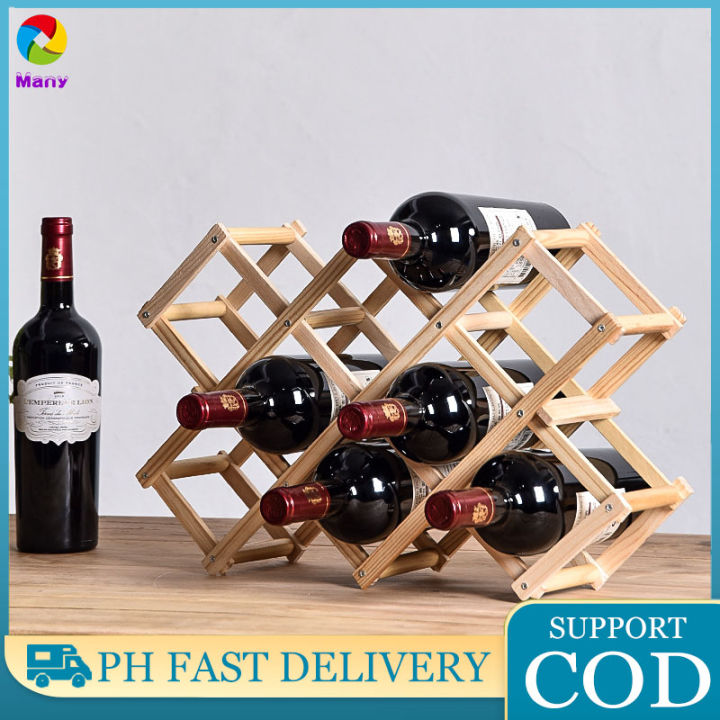 Quality Wine Racks Wooden Wine Bottle Holder Holder Mount Bar Display Shelf  Folding Wood Organizer Wine Racks Men Gift Lazada PH