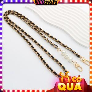 Dây Đeo Túi Da Đan Xích Gắn Chuỗi Hạt Mới PEL- 100style