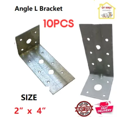 10PCS Roofing Angle L bracket 2”x4”/L Bracket Besi Atap/Roofing Ceiling Angle 90°Shelf Corner Brace Besi Sesiku L