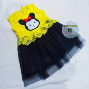 PROMO Dress anak cewek lucu 1 2 tahun tutu hitam baju anak perempuan ( tsum-tsum)
