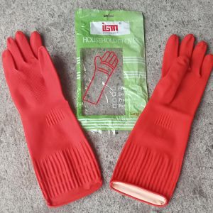 Sarung Tangan Karet Lateks Tebal Tekstur Anti Slip 80gr - 120gr Latex Glove Dotted Rubber Handglove Kaos Tangan Karet 1 Pasang