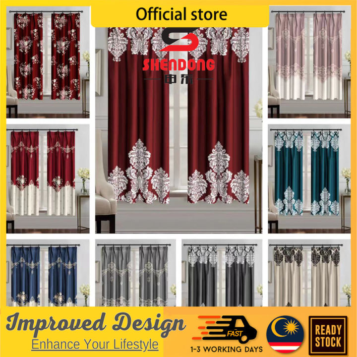 LANGSIR (120*220cm) 2 Features In 1 Curn Pintu Door Curn Semi Blackout ...