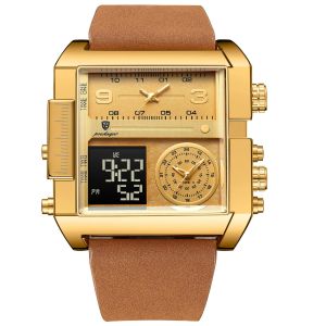 Đồng hồ nam chính hãng POEDAGAR 997 dây da đồng hồ kim loại có ba đồng hồ nhỏ báo giờ dây đeo bằng da