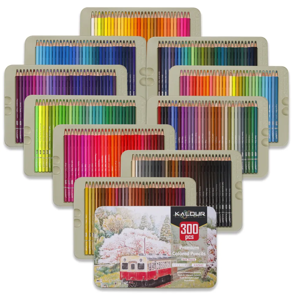 KALOUR Colored Pencil 50/180/300 Pcs Set Sketch Color Pencil Set