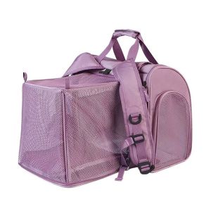 Breathable Mesh Pet Carrier Bag Expandable Foldable Cat Carrier Backpack Pet Accessories with Shade Cover Expandable Pet Carrier Travel