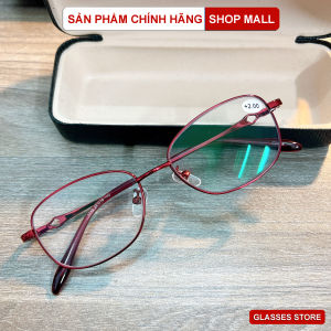 Kính lão thị viễn thị đọc báo cho nũ giới màu Đỏ đẹp cực sang toàn viền  tròng Nhật cao cấp phản quang chống mỏi đủ độ từ +0.5 độ đén 4 độ