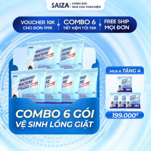 Combo 10 Túi Bột Tẩy Lồng Máy Giặt Saiza 150g Tẩy Cặn Bẩn Vệ Sinh Máy Giặt Hiệu Quả