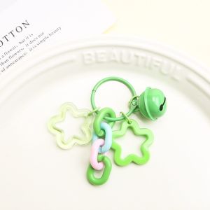 [ready]Gantungan Kunci Kartun Lucu Metal Bell Keychain Bintang Lonceng Keychain-Pink Biru Hijau