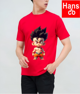 Kaos Pria 3 Dimensi Motif Animasi Sun go ku Tshirt Oblong Katun 24s H048 By Hans & co