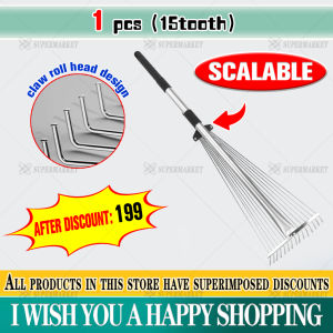 [selected]Telescopic Garden Leaf Leaves Rake The expandable telescopic handle collects loose debris Leaf rake