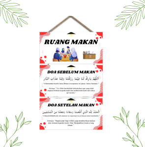 Hiasan Dinding dengan Doa Makan 3 susun gantung