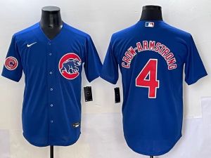 In-stock MLB embroidered baseball jersey Chicago Cubs 4 # Dark blue jersey uniforms wholesale in Europe and America