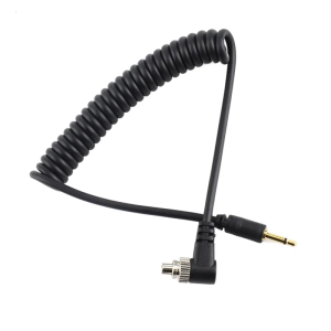Spring Coiled Flash Syncing Cable PC to 2.5mm with Screw Lock Durability PVC Coating for Studio Photography