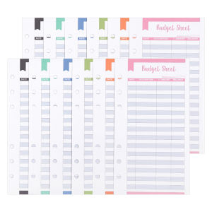 A6 PU Leather Budget Binder Notebook Cash Envelopes System Set Binder Pockets Money Budget Saving Bill Organizer