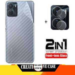 PAKET 2 INC 1 Garskin Carbon VIVO V29 5G 2023 / VIVO Y02S 2022 Fingerprint Skin Back 3D Film Violette Design PENGIRIMAN CEPAT