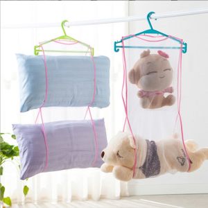 Net Mesh Pillow Toys Drying Rack Foldable Hanger Balcony Hanging Clothes Dryer Wardrobe Cushion Storage Bag