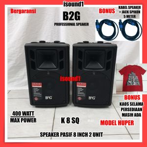 SPEAKER PASIF B2G 8 INCH 8INCH 8 IN 2 UNIT FIBER MODEL HUPER IMPORT