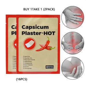 【BUY 1 TAKE 2】24PCS Capsicum Plaster-HOT Pain Relief Patch Chinese Medicinal Paprika Plasters For Joints Porous Chilli Pat 2 PACK