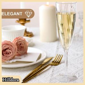 [Hilldora] แก้วแชมเปญพลาสติกแบบใช้แล้วทิ้ง1 2ชิ้นเหมาะสำหรับงานแต่งงานงานปาร์ตี้และงานปาร์ตี้ชาวเวอร์ถ้วยใสของขวัญ
