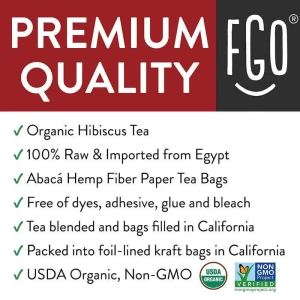 Organic hibiscus tea bags 30 tea bags  kraft paper bag eco-friendly tea bags  Egyptian raw materials  FGO produced