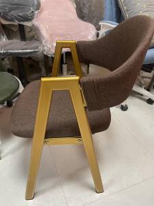 Tiancai Dining chair home and office Luxury Chair furniture restaurant coffee shop 1pc Chair steel and Leather