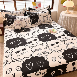 ผ้าปูที่นอน (ฟรี2 ชิ้น ปลอกหมอน) ผ้าปูที่นอนกันไรฝุ่น ชุดผ้าปูที่นอ นปูที่นอนนุ่ม รัดมุม360° มี3.5ฟุต/5ฟุต/6ฟุต