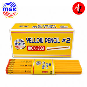 MGK 203 Yellow Pencil #2 Graphite Lead with Eraser 12pcs Per Pack