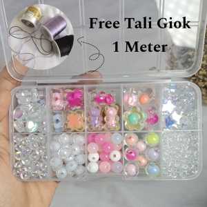 Manik Manik Pasir 1 Box - Manik2 Mote Payet Pasir Paket DIY / 1 set lengkap / lengkap kotak / aesthetic / lucu / DIY